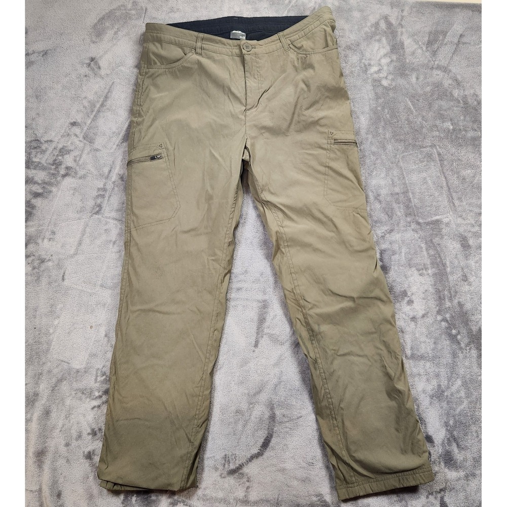 Eddie Bauer Pants Womens 14 Beige Rainier Lined Water Resistant Hiking Gorpcore